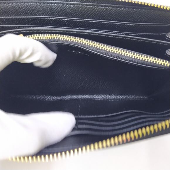 Coach Black Crossgrain Leather Zip Around Credit Card Long Wallet - NWT $298 - Picture 11 of 16